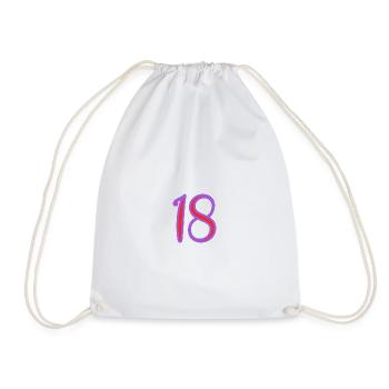 18. 18 YEARS OLD. 18th ANNIVERSARY. BIRTHDAY 18 YEARS. - Drawstring Bag - white - Front