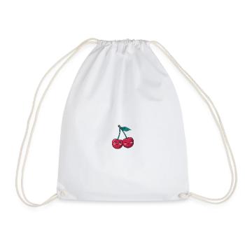 Mila and Milo – cuddly cherries - Drawstring Bag - white - Front