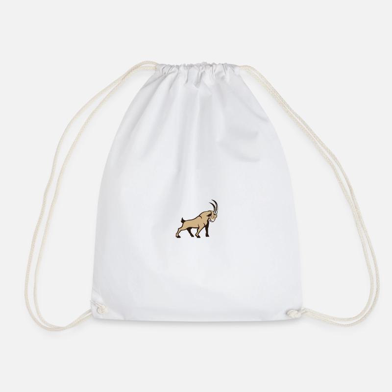 Golden Gazelle Vector Illustration Capricorn - Drawstring Bag - white