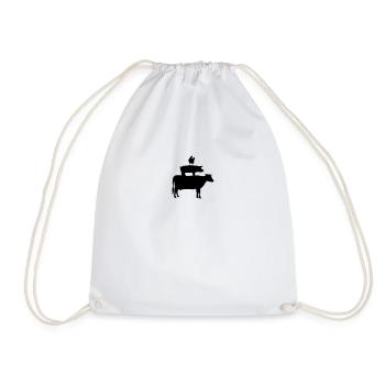 Cow, Pig & Chicken - Drawstring Bag - white - Front