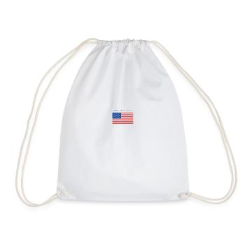Red and Blue Flag Fourth of July Occasion - Drawstring Bag - white - Front