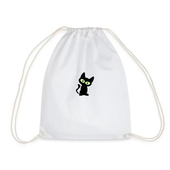 Autocollant de gueule de bois de chat, masque facial, t-shirt - Sac de sport léger - blanc - Devant