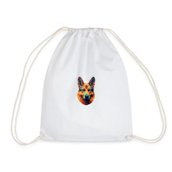 Playful dog in vector style - Drawstring Bag - white - Front