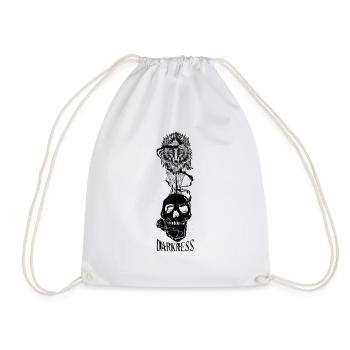 Lonely wolf with skull. - Drawstring Bag - white - Front