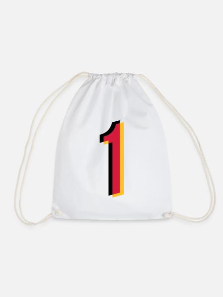 1 Number Germany Jersey Number Black Red Gold - Drawstring Bag - white