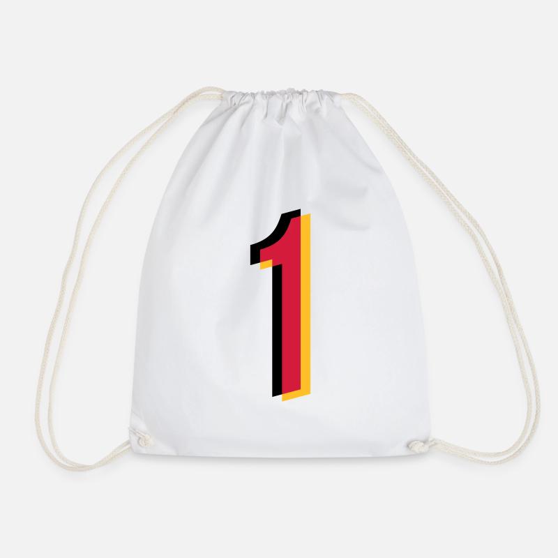 1 Number Germany Jersey Number Black Red Gold - Drawstring Bag - white