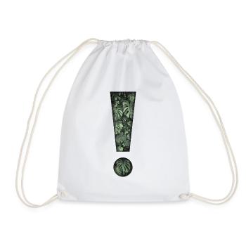 exclamation mark tropical plants jungle - Drawstring Bag - white - Front