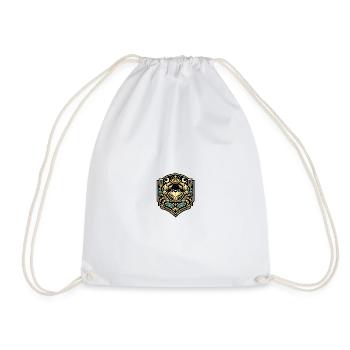 Golden Wave Crab Shield - Drawstring Bag - white - Front