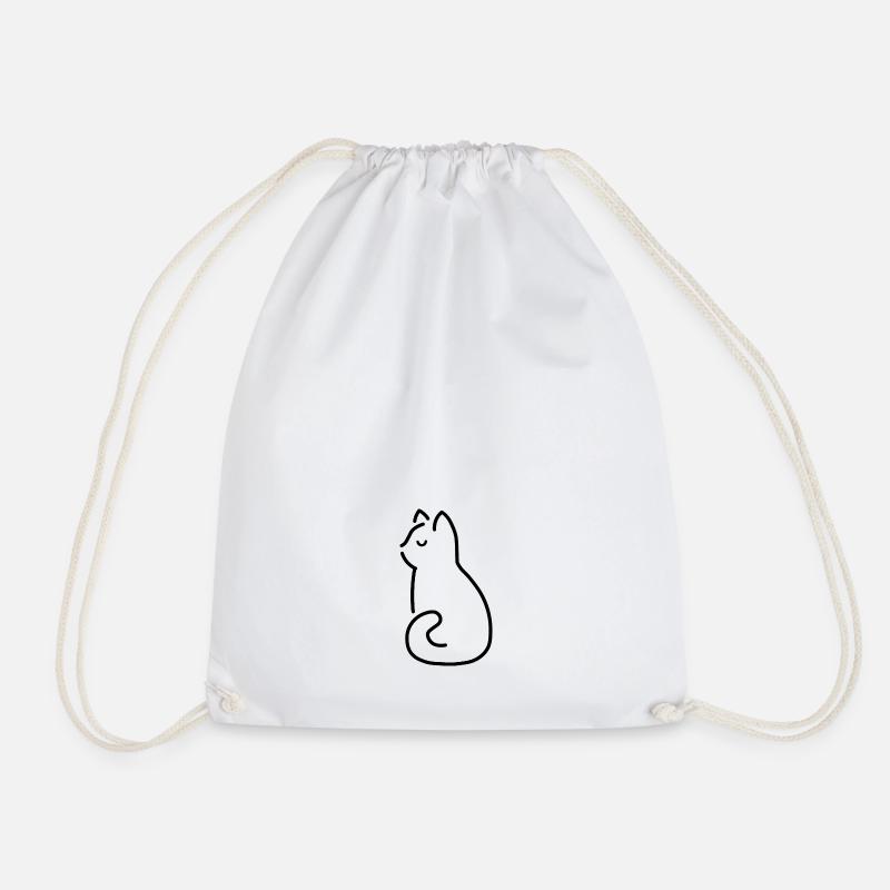 Cats - Drawstring Bag - white