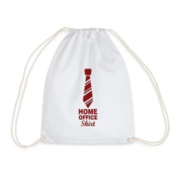 Krawatte Geschenk Shirt Homeoffice Arbeit - Turnbeutel - Weiß - Vorne