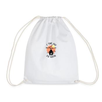 Chauve-souris, J' Suis pas du Matin, réveil - Sac de sport léger - blanc - Devant
