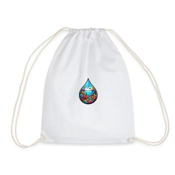 Ocean of water drops - Drawstring Bag - white - Front