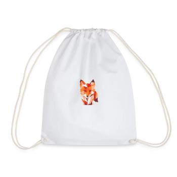 Renard, Géométrique, illustration, abstrait, orange - Sac de sport léger - blanc - Devant