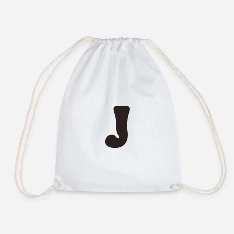 J - Drawstring Bag - white