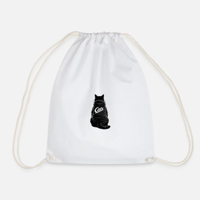 Cats - Drawstring Bag - white