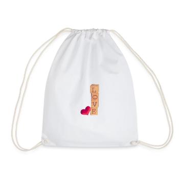 Love Valentine's Day - Drawstring Bag - white - Front
