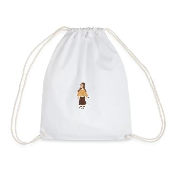 Fille vintage en robe d’automne - Sac de sport léger - blanc - Devant