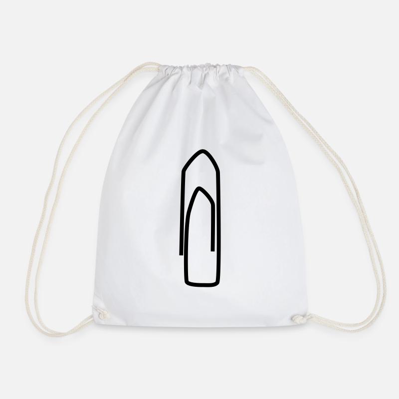 Paper clip individually - Drawstring Bag - white