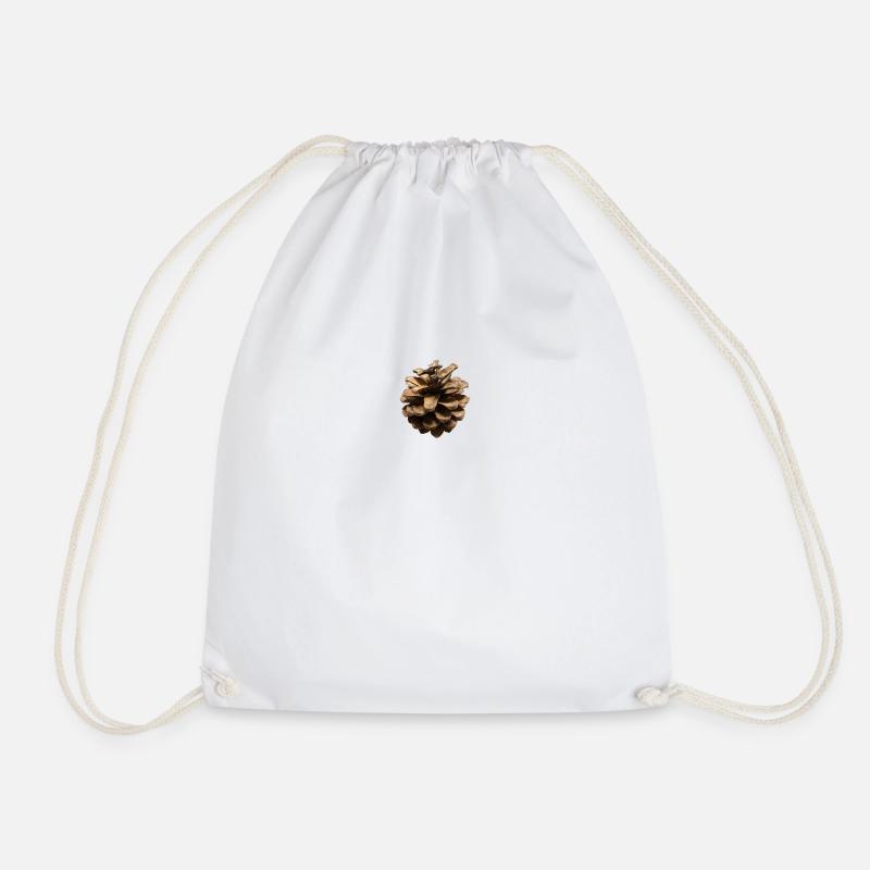 pinecone - Drawstring Bag - white
