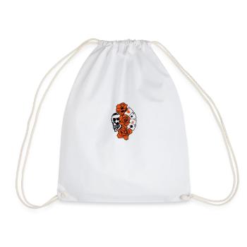 poker tete de mort skull rose fleur - Sac de sport léger - blanc - Devant
