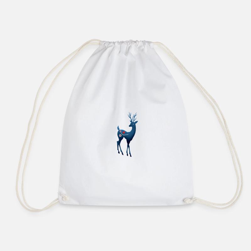 deer - Drawstring Bag - white