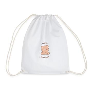 Amour de l’ourson câlin pour la famille - Sac de sport léger - blanc - Devant
