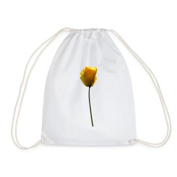 yellow poppy poppy - Drawstring Bag - white - Front