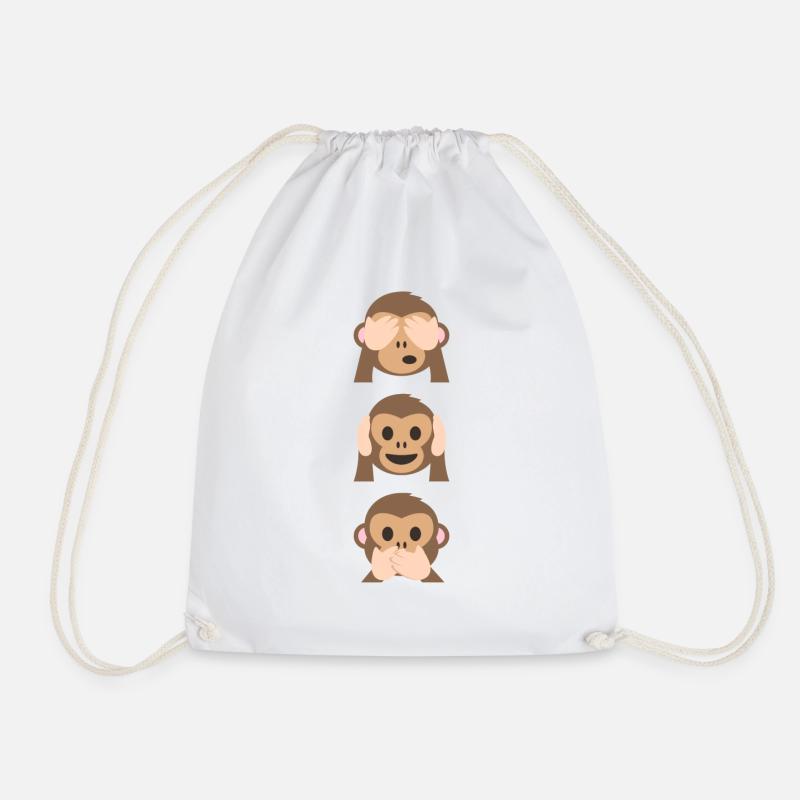 Limitierte Auflage von Monkey Emoji - Turnbeutel - Weiß