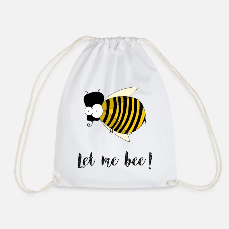 let me bee! - Drawstring Bag - white