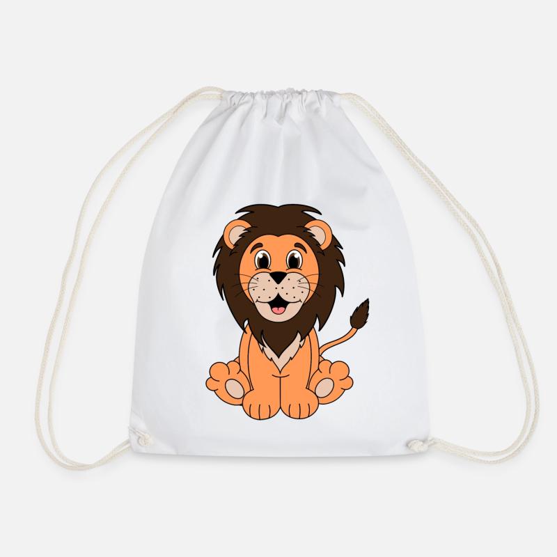 lion - Drawstring Bag - white