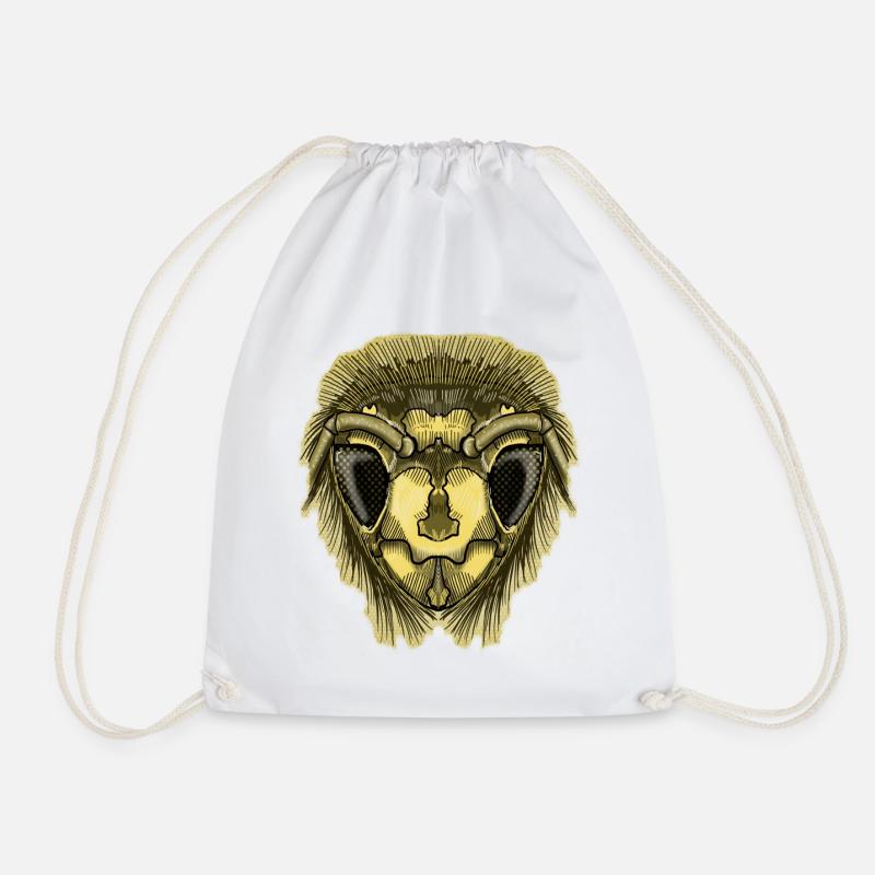 Half-Bee by Jon Ball - Drawstring Bag - white