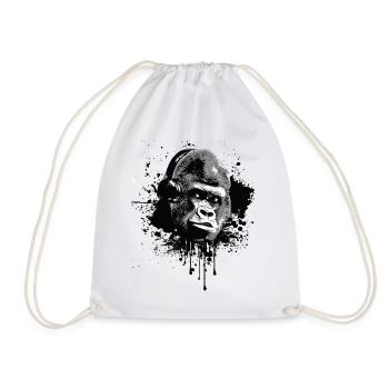 gorilla - Drawstring Bag - white - Front