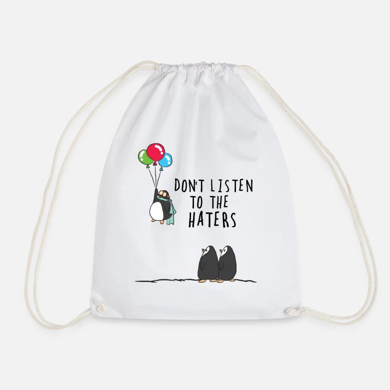 haters - Drawstring Bag - white