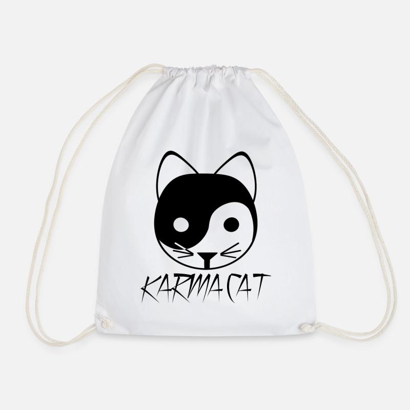 Karma Katze Ying Yang Geschenk Kätzchen Nirvana - Turnbeutel - Weiß