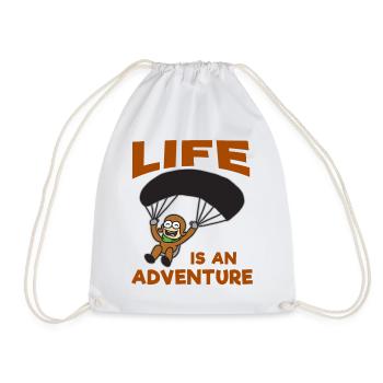 Paragliding skydiving paraglider - Drawstring Bag - white - Front