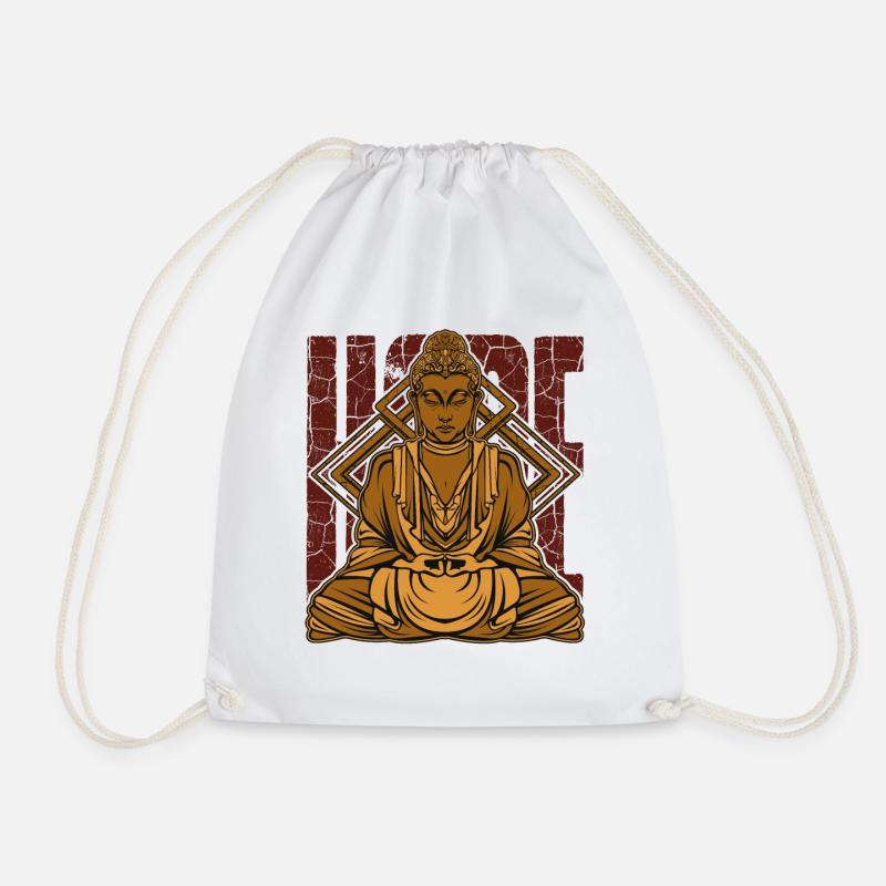Buddha Meditation Buddhism Yoga Gift - Drawstring Bag - white