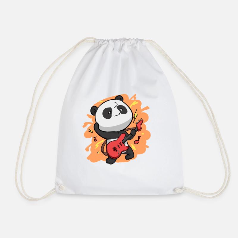 Panda Gitarrist - Turnbeutel - Weiß
