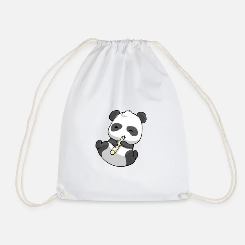 Panda Flöte - Turnbeutel - Weiß