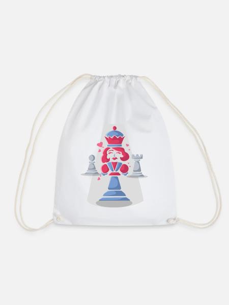 Schach Königin Dame Schachspielerin - Turnbeutel - Weiß