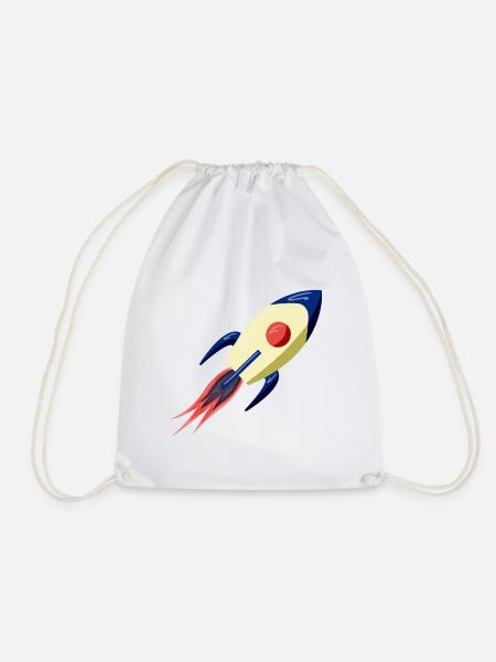 Retro Rakete Raumschiff Weltall universum geschenk - Turnbeutel - Weiß