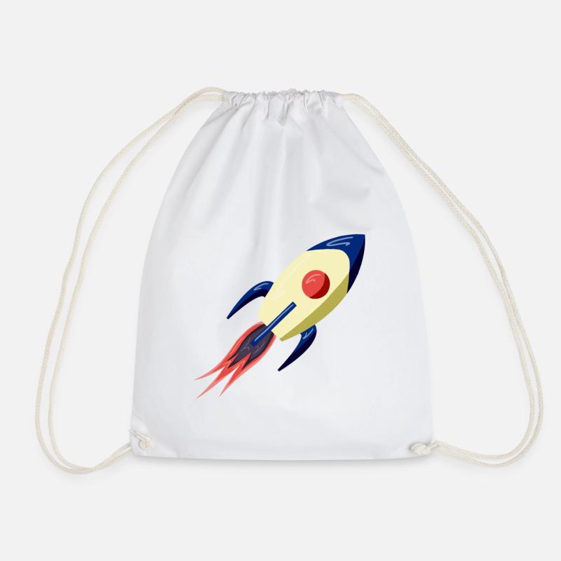 Retro Rakete Raumschiff Weltall universum geschenk - Turnbeutel - Weiß