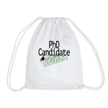 Promotion zum Doktor / PhD Candidate Survivor / Dr - Drawstring Bag - white - Front