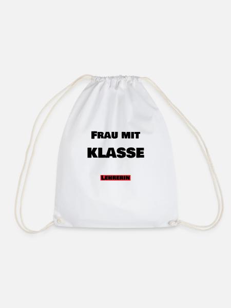 Woman with class teacher - Drawstring Bag - white