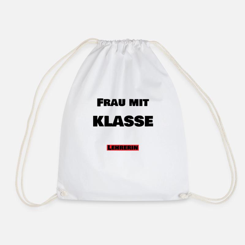 Woman with class teacher - Drawstring Bag - white