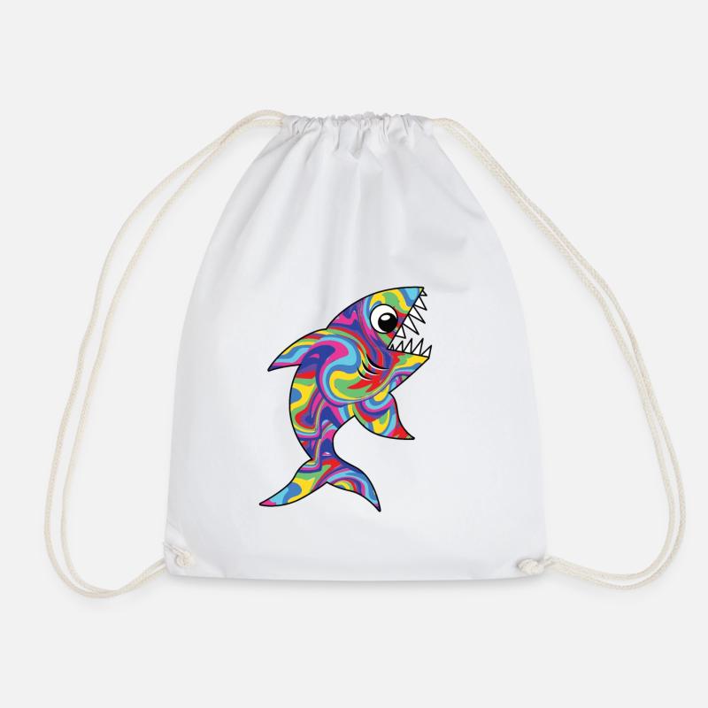 Requin coloré - Sac de sport léger - blanc