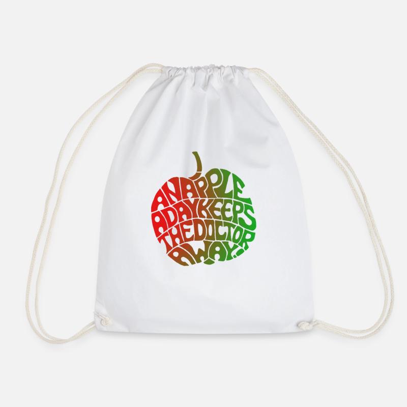 "Apfel-Design" rot - grün von Chris Illustrations - Turnbeutel - Weiß