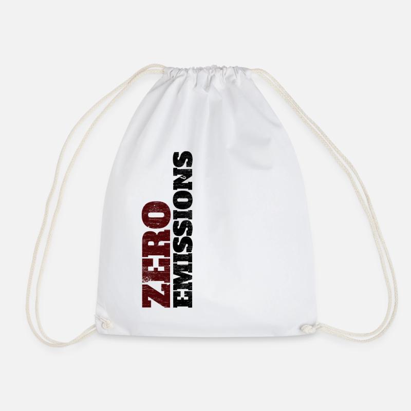 Zero emissions / electric driving / electric car - Drawstring Bag - white