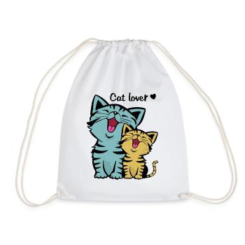 Niedliche Katzen | Miezekatze Tierliebe Geschenk - Turnbeutel - Weiß - Vorne