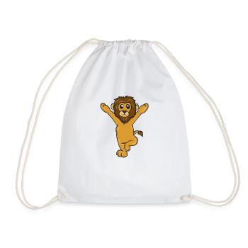 lion - Drawstring Bag - white - Front