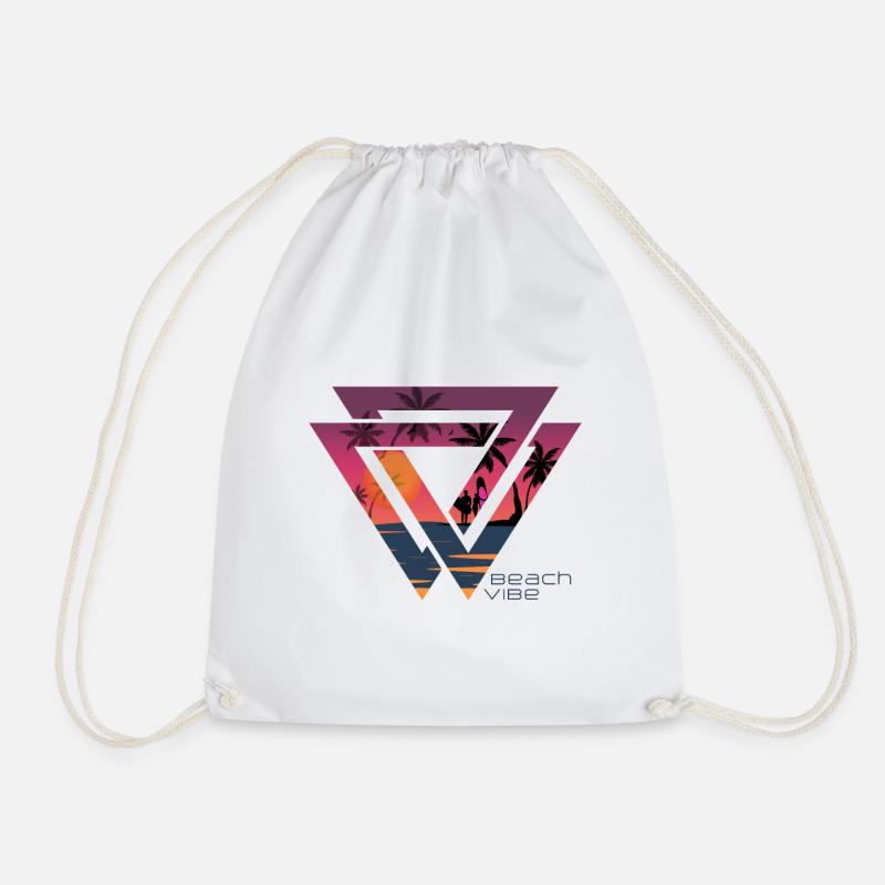 Beach - Drawstring Bag - white